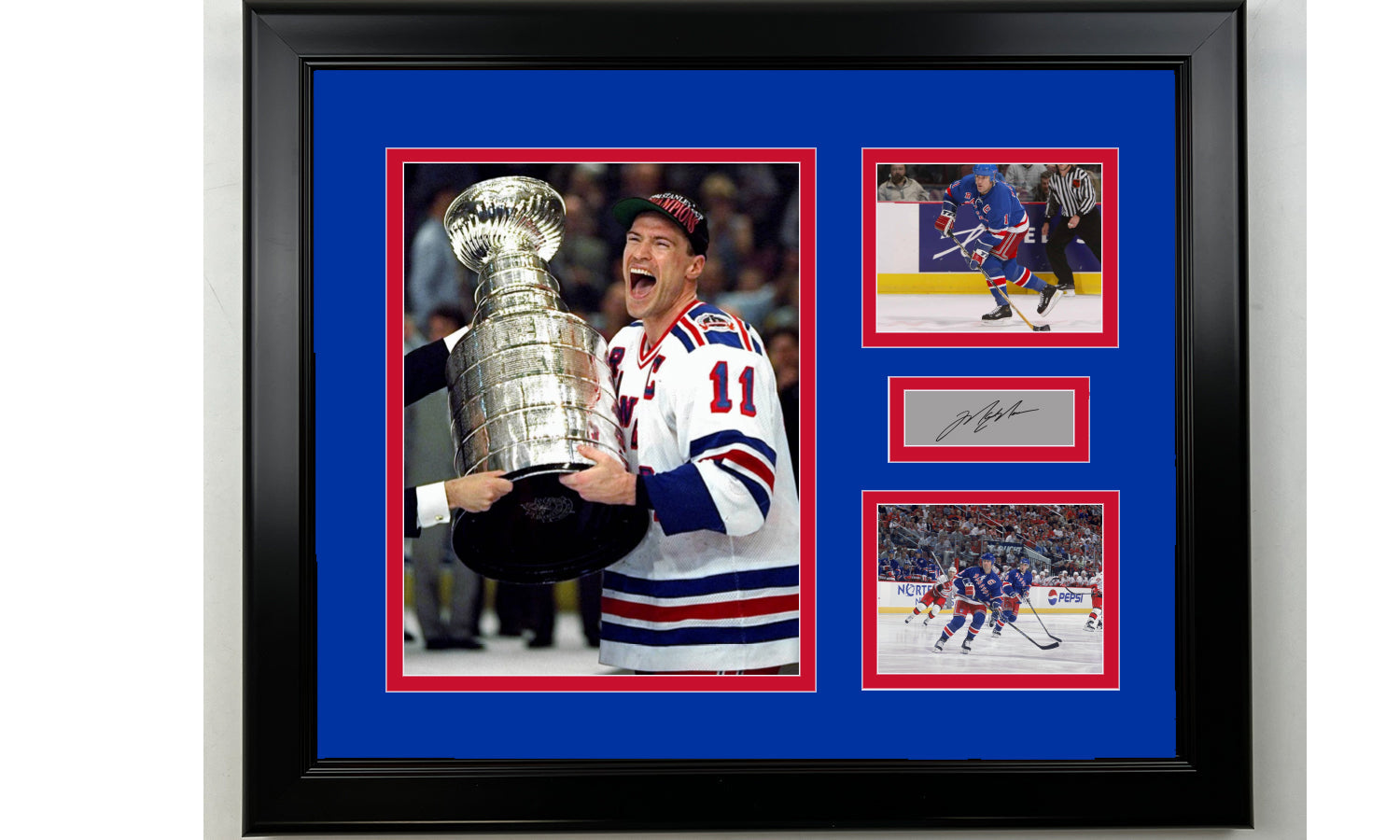 Framed Mark Messier New York Rangers Facsimile Laser Engraved Signature Hockey 14x11 3 Photo Collage