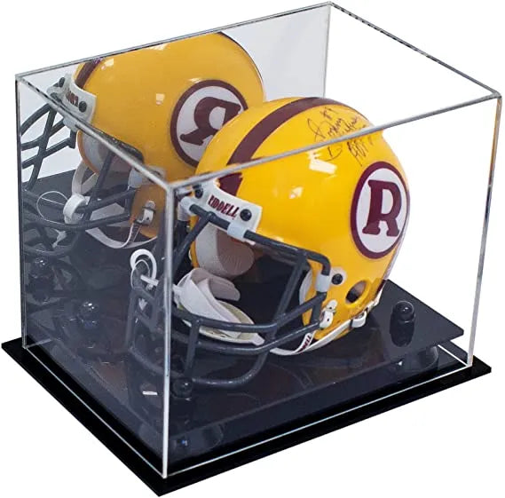 Mini/Miniature Football Helmet (not Full Size) Display Case - Mirror no Wall Mounts (A003/V45)
