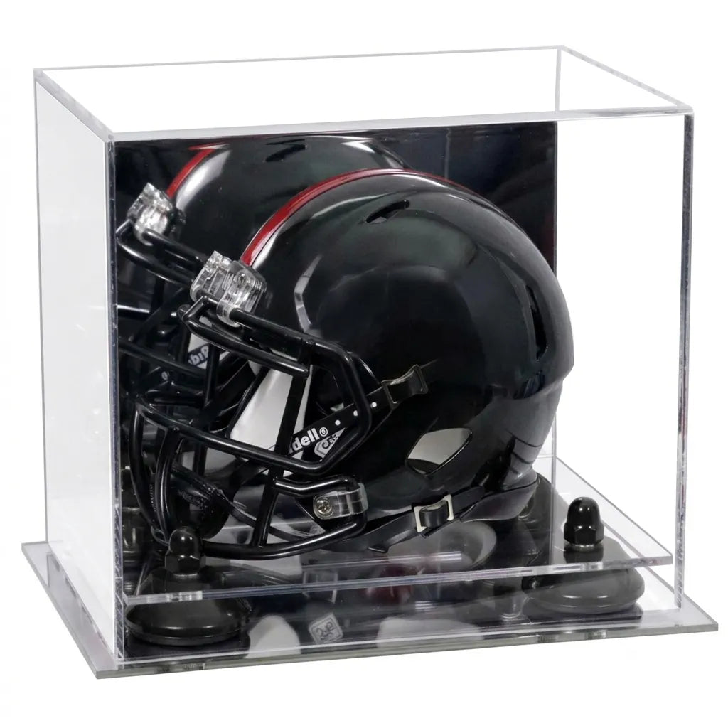 Mini/Miniature Football Helmet (not Full Size) Display Case - Mirror no Wall Mounts (A003/V45)