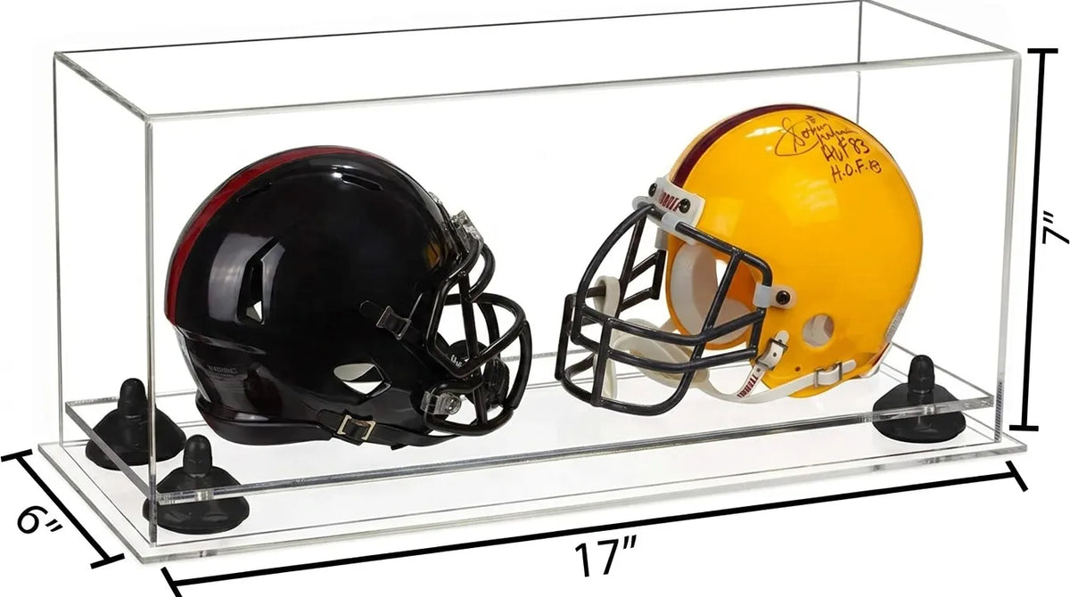 2 Mini Helmet or Mini Football with Mini Helmet Display Case - Clear (A019/V46)