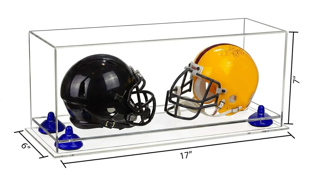 2 Mini Helmet or Mini Football with Mini Helmet Display Case - Clear (A019/V46)