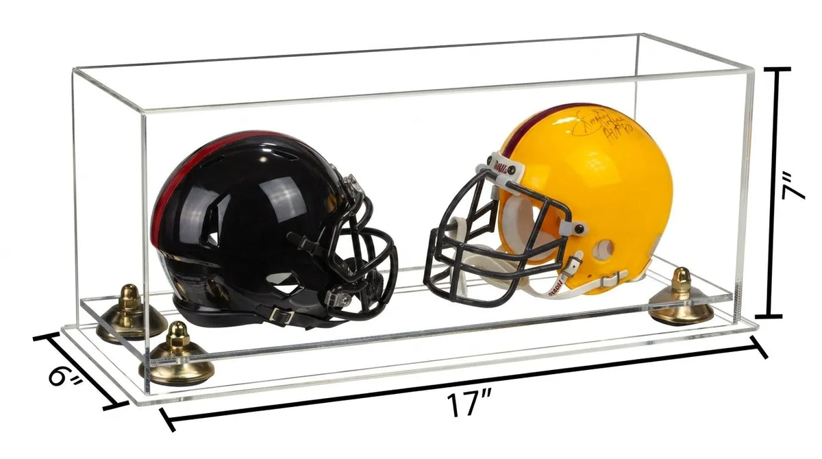 2 Mini Helmet or Mini Football with Mini Helmet Display Case - Clear (A019/V46)