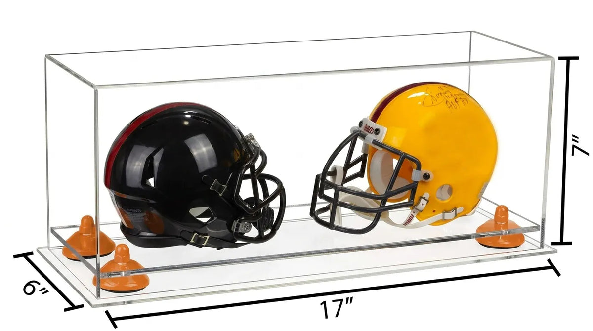 2 Mini Helmet or Mini Football with Mini Helmet Display Case - Clear (A019/V46)