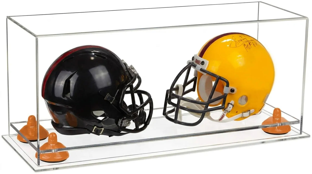 2 Mini Helmet or Mini Football with Mini Helmet Display Case - Clear (A019/V46)