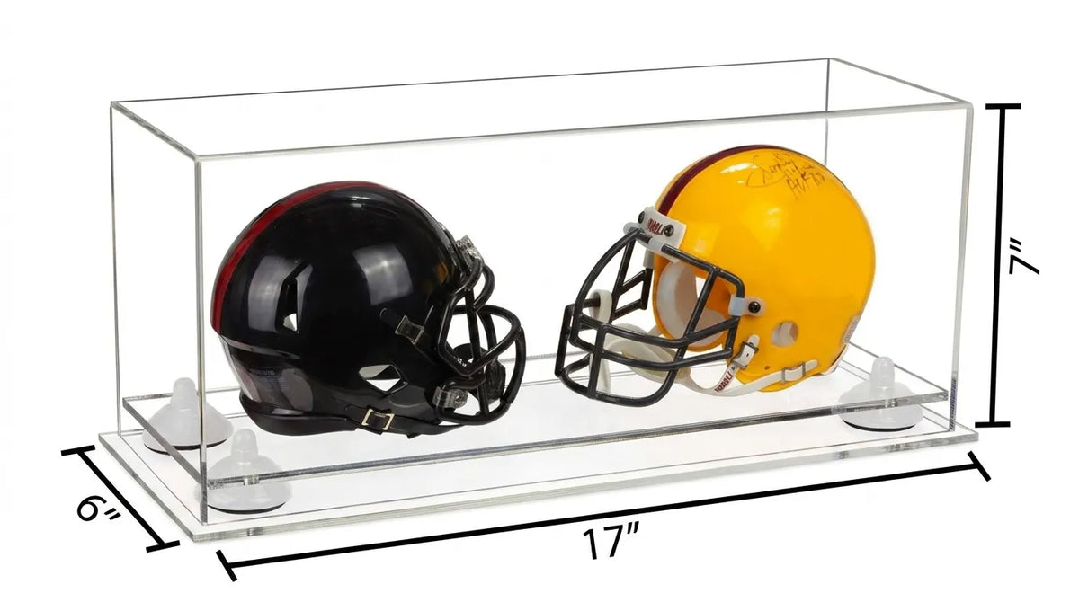2 Mini Helmet or Mini Football with Mini Helmet Display Case - Clear (A019/V46)