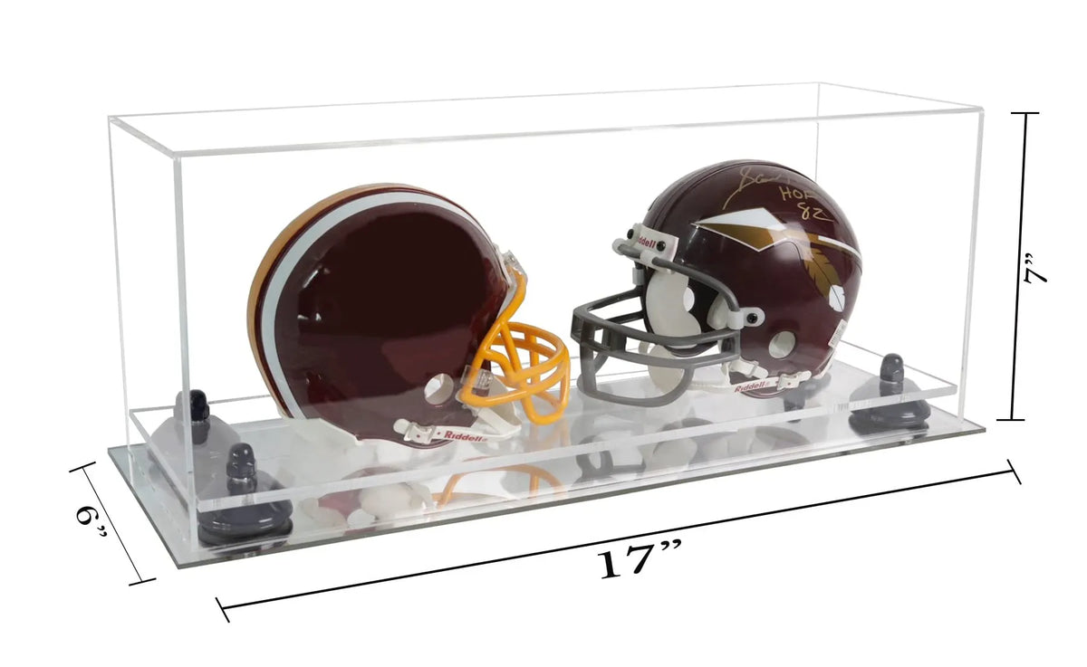 2 Mini Helmet or Mini Football with Mini Helmet Display Case - Clear (A019/V46)