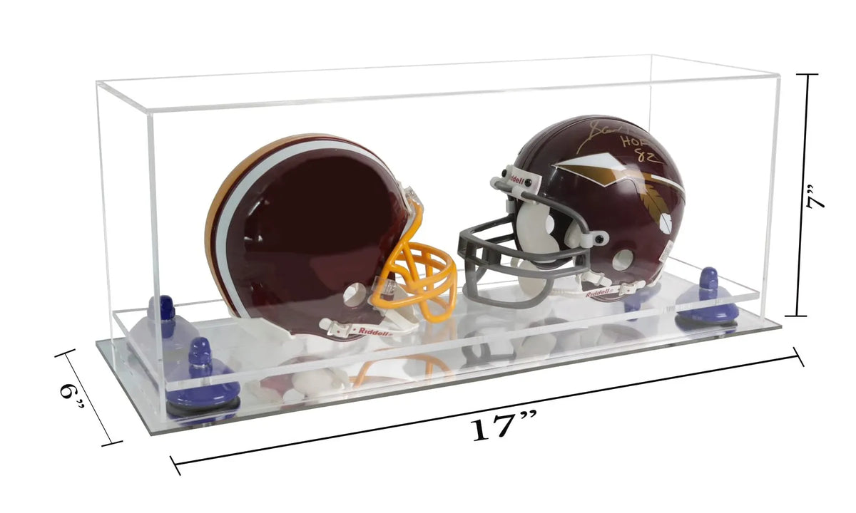 2 Mini Helmet or Mini Football with Mini Helmet Display Case - Clear (A019/V46)