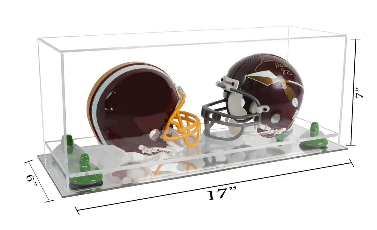 2 Mini Helmet or Mini Football with Mini Helmet Display Case - Clear (A019/V46)