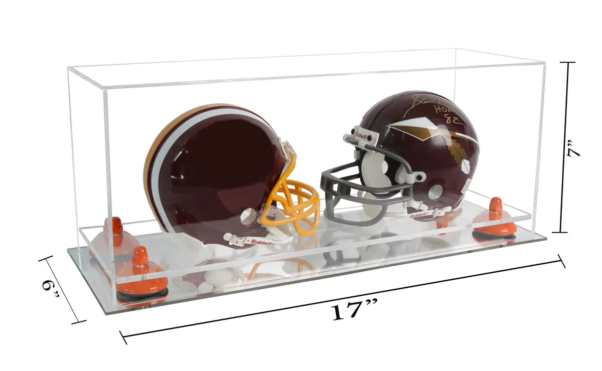 2 Mini Helmet or Mini Football with Mini Helmet Display Case - Clear (A019/V46)