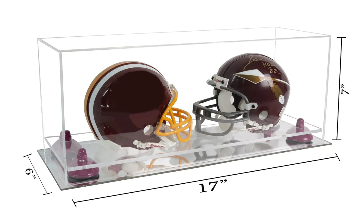 2 Mini Helmet or Mini Football with Mini Helmet Display Case - Clear (A019/V46)
