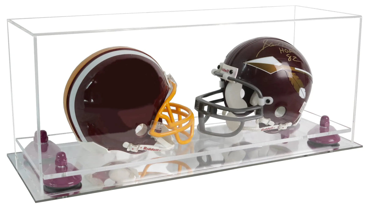 2 Mini Helmet or Mini Football with Mini Helmet Display Case - Clear (A019/V46)