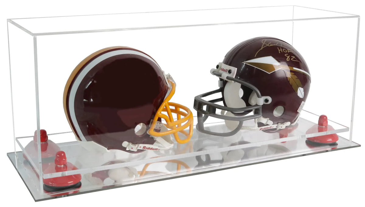 2 Mini Helmet or Mini Football with Mini Helmet Display Case - Clear (A019/V46)
