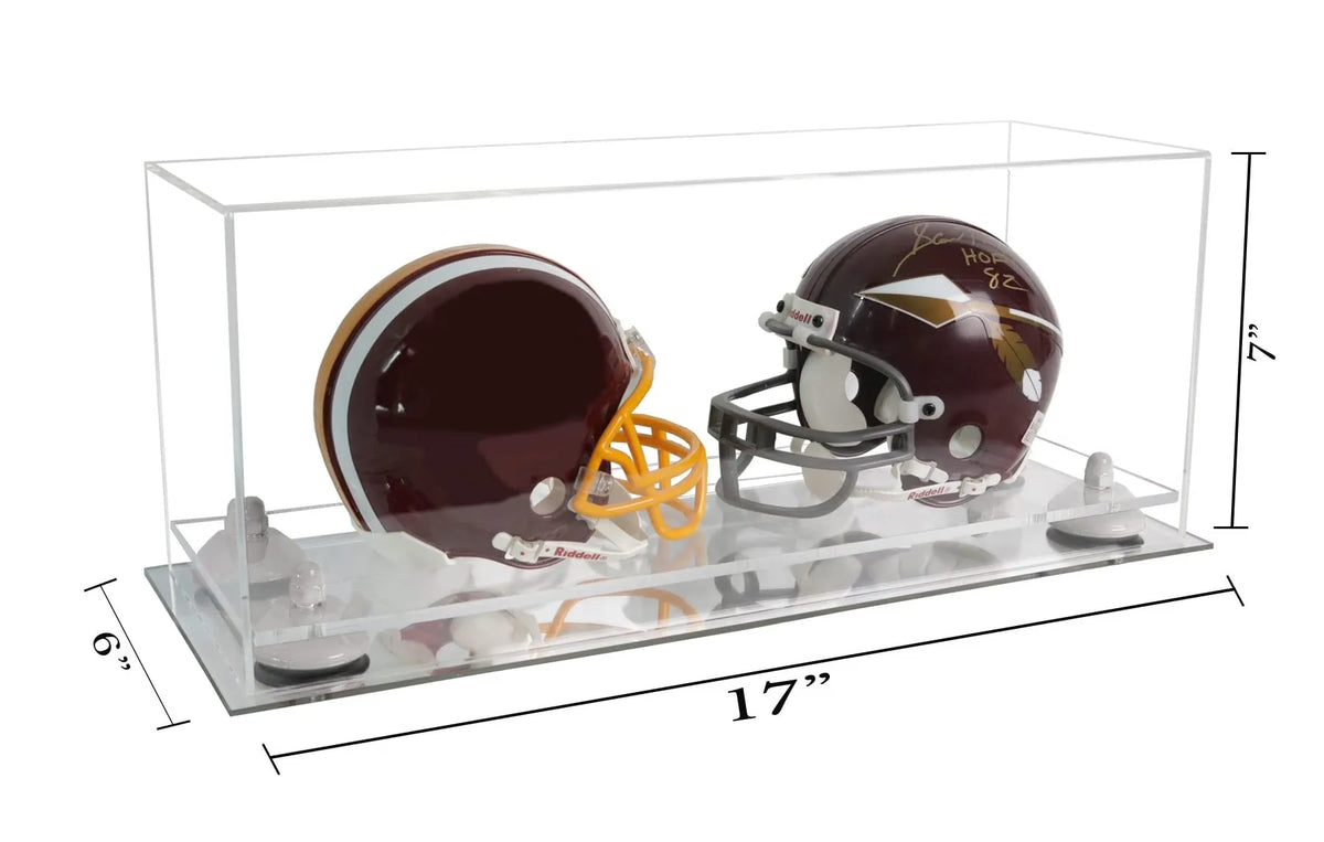 2 Mini Helmet or Mini Football with Mini Helmet Display Case - Clear (A019/V46)