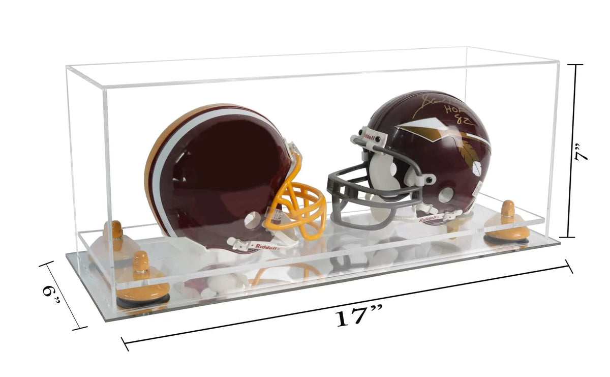 2 Mini Helmet or Mini Football with Mini Helmet Display Case - Clear (A019/V46)
