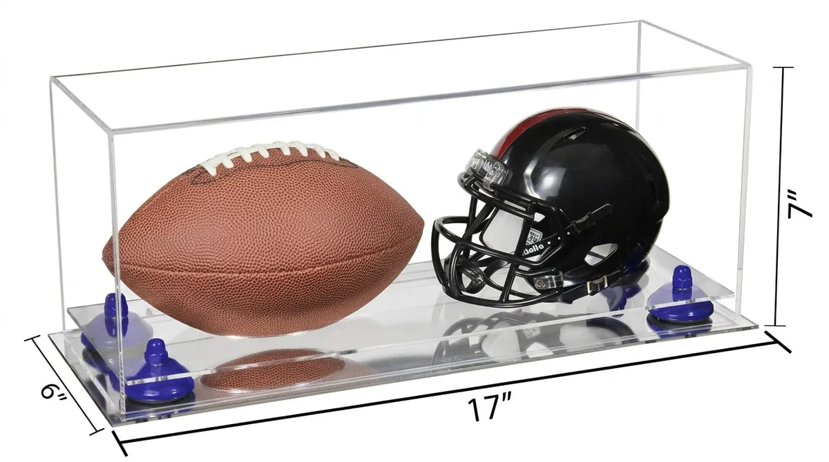 2 Mini Helmet or Mini Football with Mini Helmet Display Case - Clear (A019/V46)