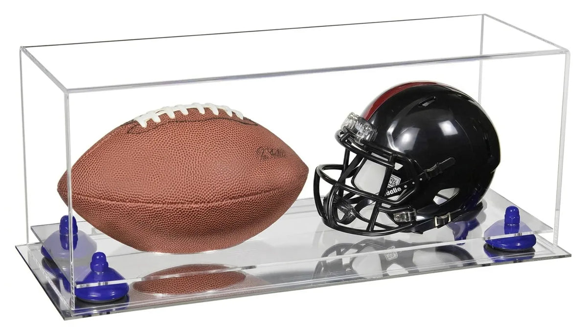 2 Mini Helmet or Mini Football with Mini Helmet Display Case - Clear (A019/V46)