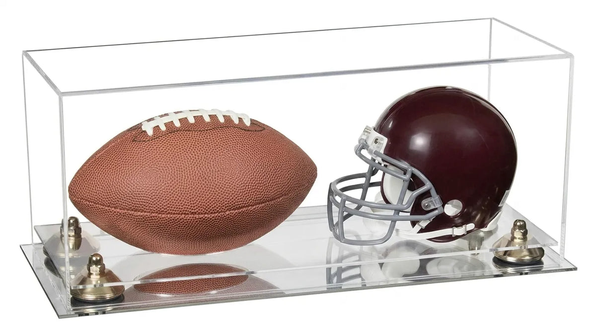 2 Mini Helmet or Mini Football with Mini Helmet Display Case - Clear (A019/V46)