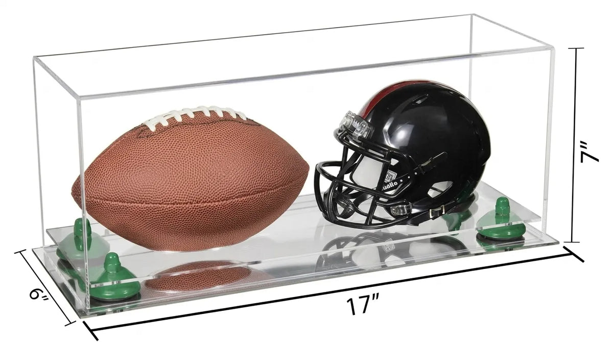 2 Mini Helmet or Mini Football with Mini Helmet Display Case - Clear (A019/V46)