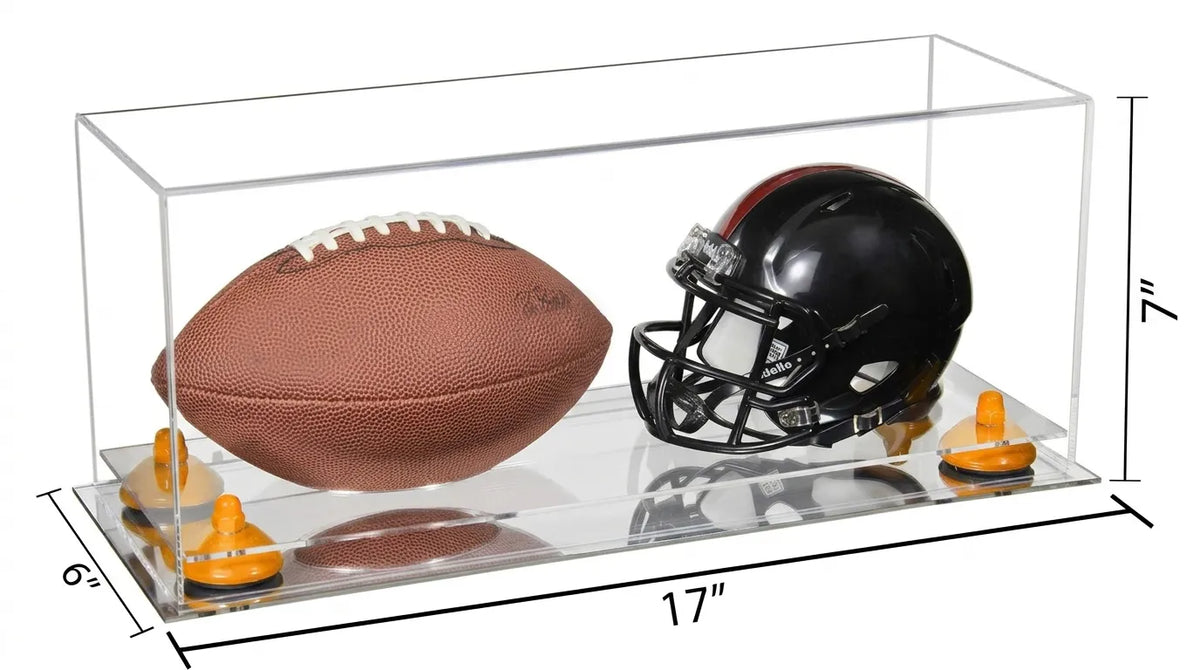 2 Mini Helmet or Mini Football with Mini Helmet Display Case - Clear (A019/V46)