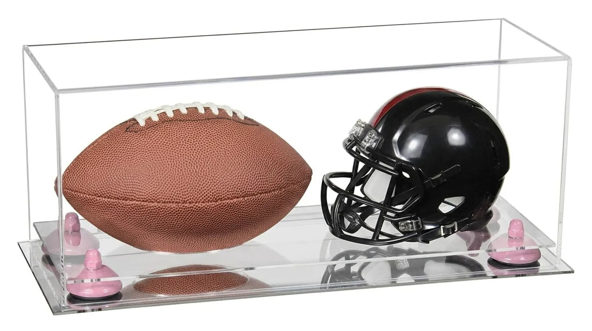 2 Mini Helmet or Mini Football with Mini Helmet Display Case - Clear (A019/V46)