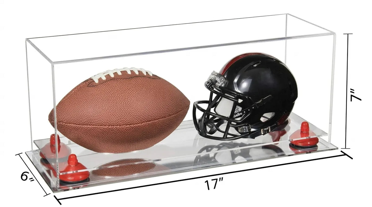 2 Mini Helmet or Mini Football with Mini Helmet Display Case - Clear (A019/V46)