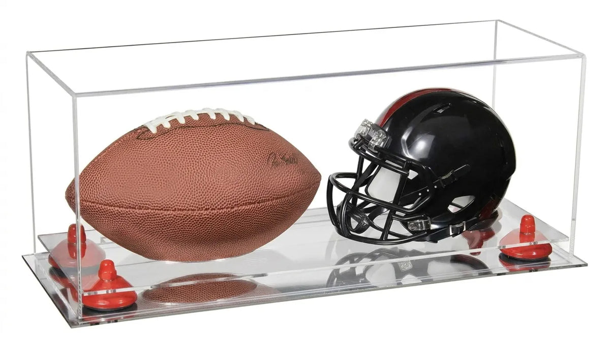 2 Mini Helmet or Mini Football with Mini Helmet Display Case - Clear (A019/V46)