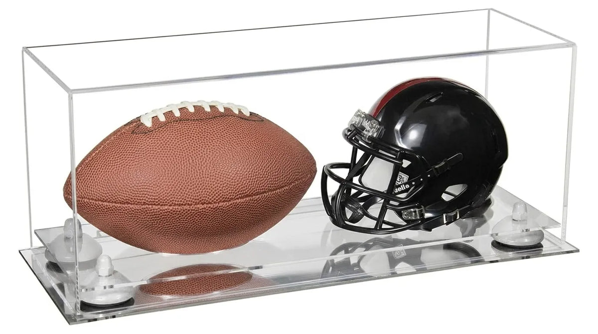 2 Mini Helmet or Mini Football with Mini Helmet Display Case - Clear (A019/V46)