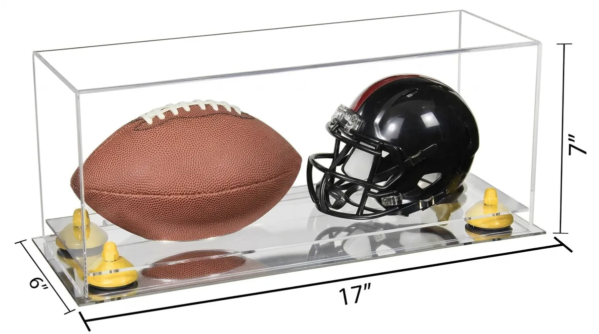 2 Mini Helmet or Mini Football with Mini Helmet Display Case - Clear (A019/V46)