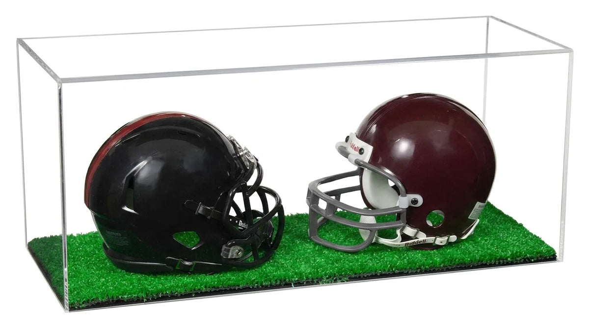 2 Mini Helmet or Mini Football with Mini Helmet Display Case - Clear (A019/V46)