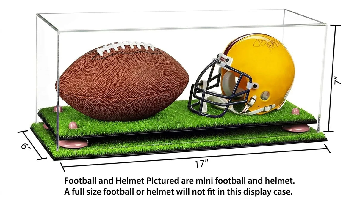 2 Mini Helmet or Mini Football with Mini Helmet Display Case - Clear (A019/V46)