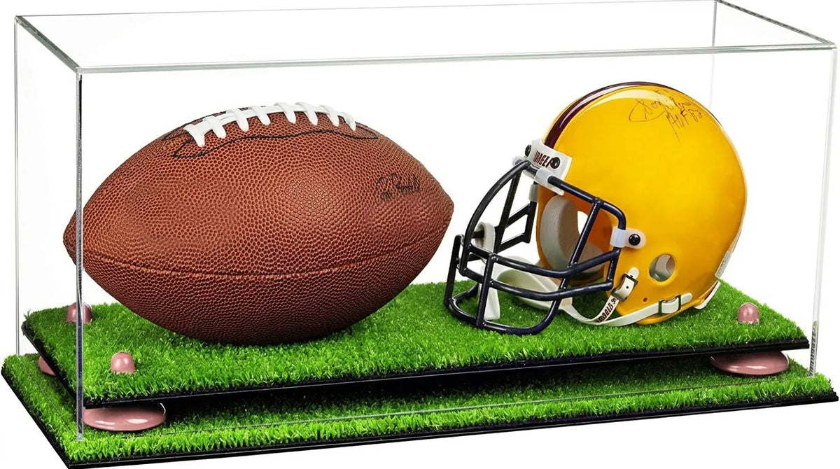 2 Mini Helmet or Mini Football with Mini Helmet Display Case - Clear (A019/V46)