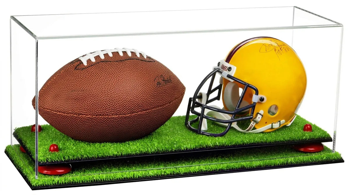 2 Mini Helmet or Mini Football with Mini Helmet Display Case - Clear (A019/V46)