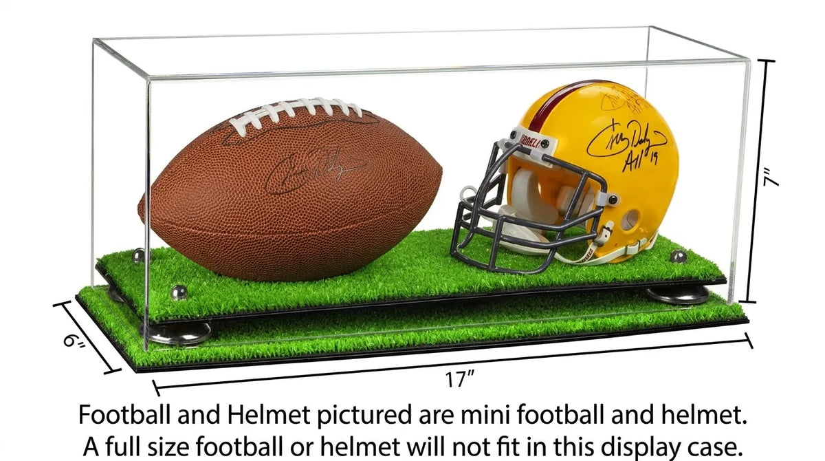 2 Mini Helmet or Mini Football with Mini Helmet Display Case - Clear (A019/V46)