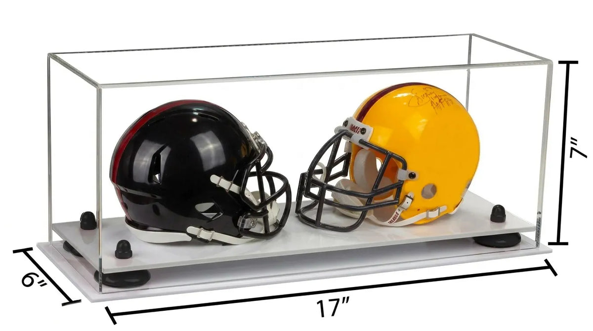 2 Mini Helmet or Mini Football with Mini Helmet Display Case - Clear (A019/V46)