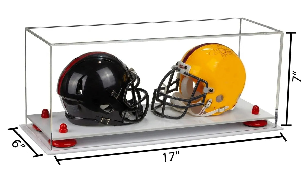 2 Mini Helmet or Mini Football with Mini Helmet Display Case - Clear (A019/V46)