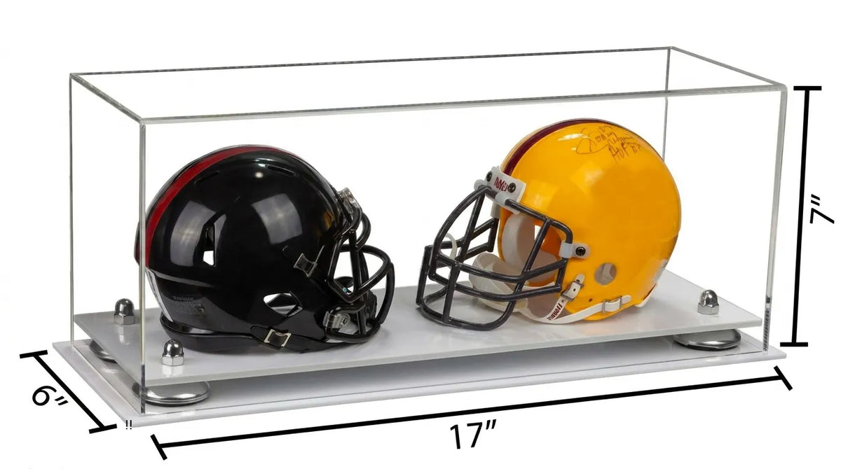 2 Mini Helmet or Mini Football with Mini Helmet Display Case - Clear (A019/V46)