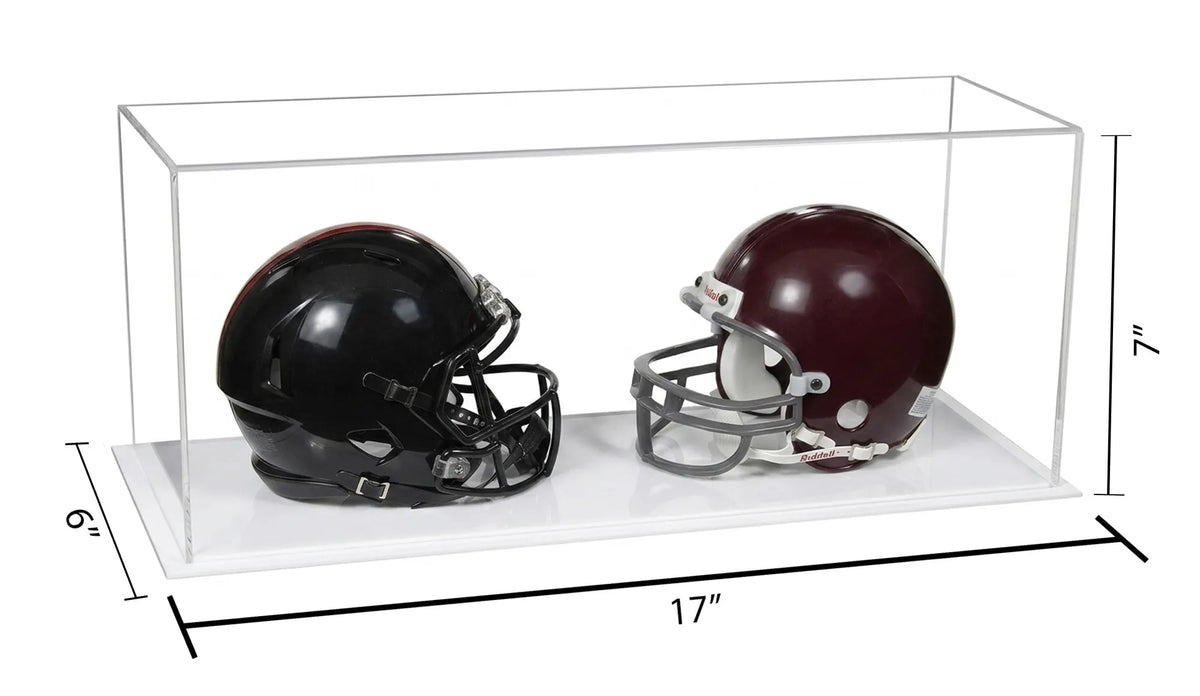 2 Mini Helmet or Mini Football with Mini Helmet Display Case - Clear (A019/V46)
