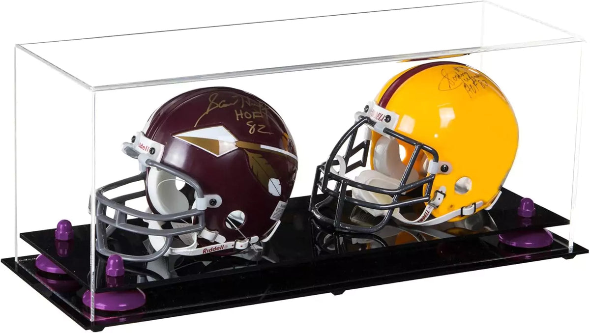 2 Mini Helmet or Mini Football with Mini Helmet Display Case - Clear (A019/V46)