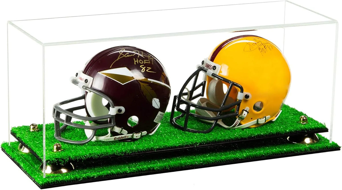 2 Mini Helmet or Mini Football with Mini Helmet Display Case - Clear (A019/V46)