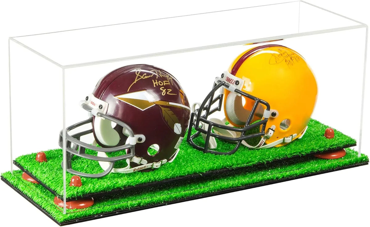 2 Mini Helmet or Mini Football with Mini Helmet Display Case - Clear (A019/V46)