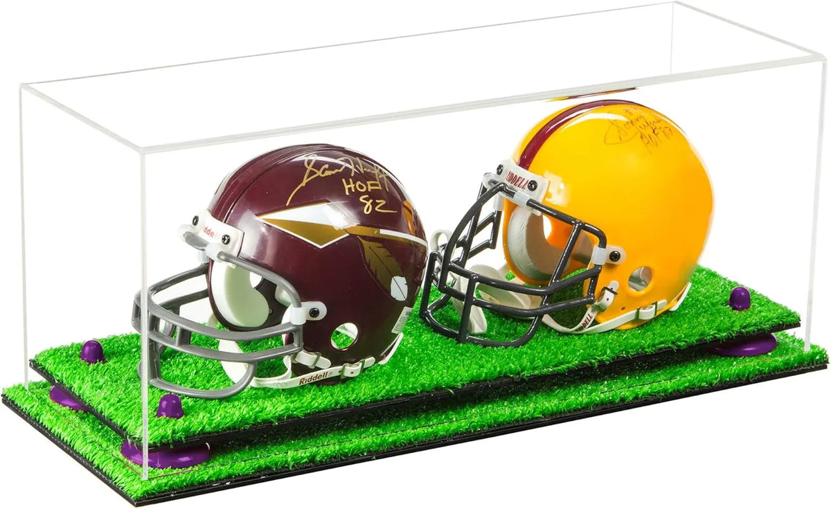 2 Mini Helmet or Mini Football with Mini Helmet Display Case - Clear (A019/V46)