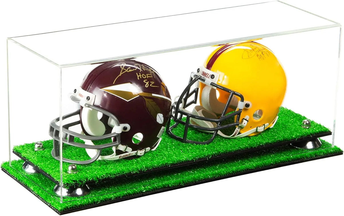 2 Mini Helmet or Mini Football with Mini Helmet Display Case - Clear (A019/V46)