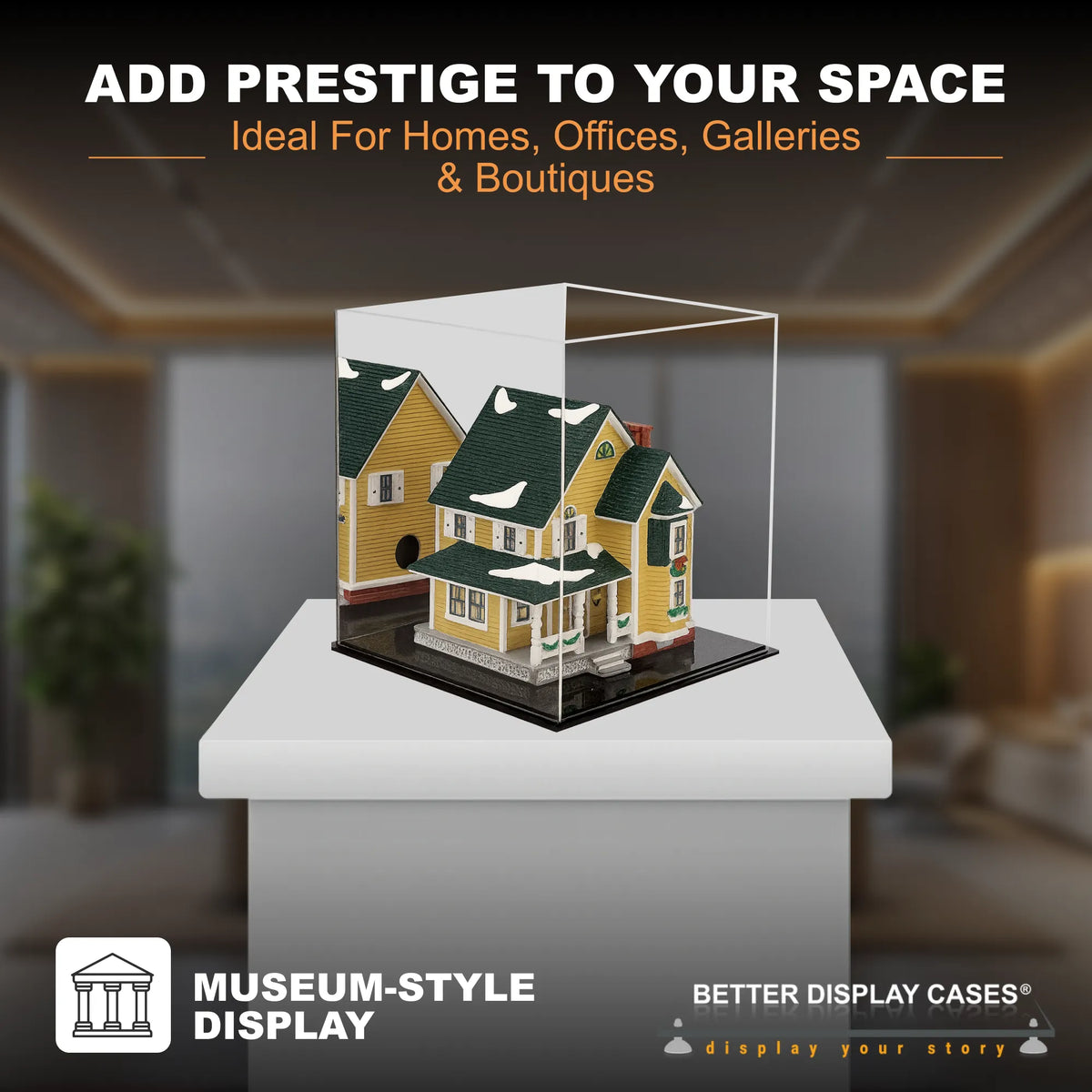 Versatile Acrylic Display Cases with Double Sheet Base with Mirror Case