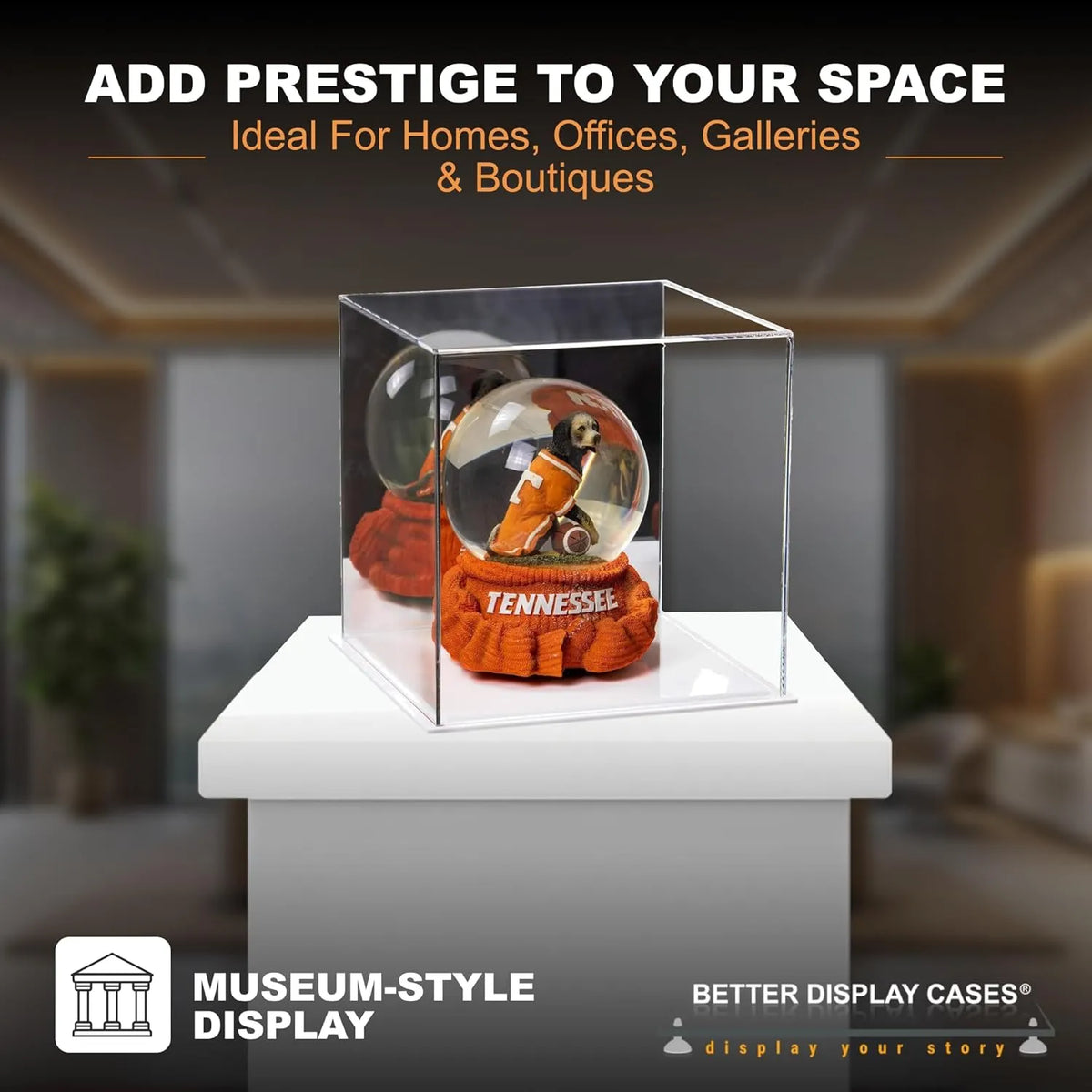 Versatile Acrylic Display Cases with Double Sheet Base with Mirror Case