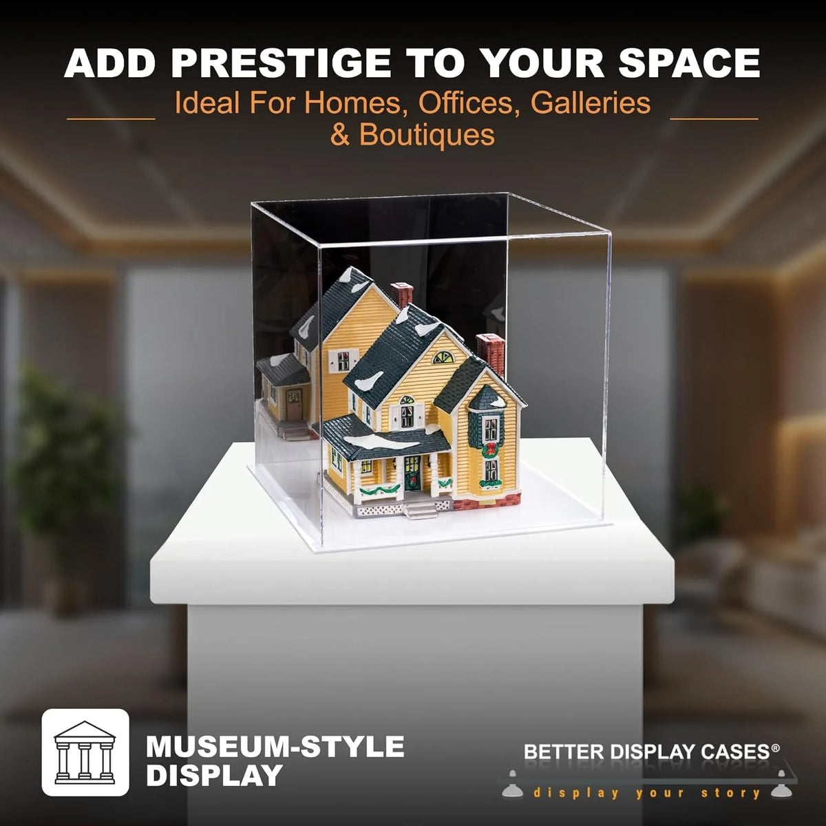Versatile Acrylic Display Cases with Double Sheet Base with Mirror Case