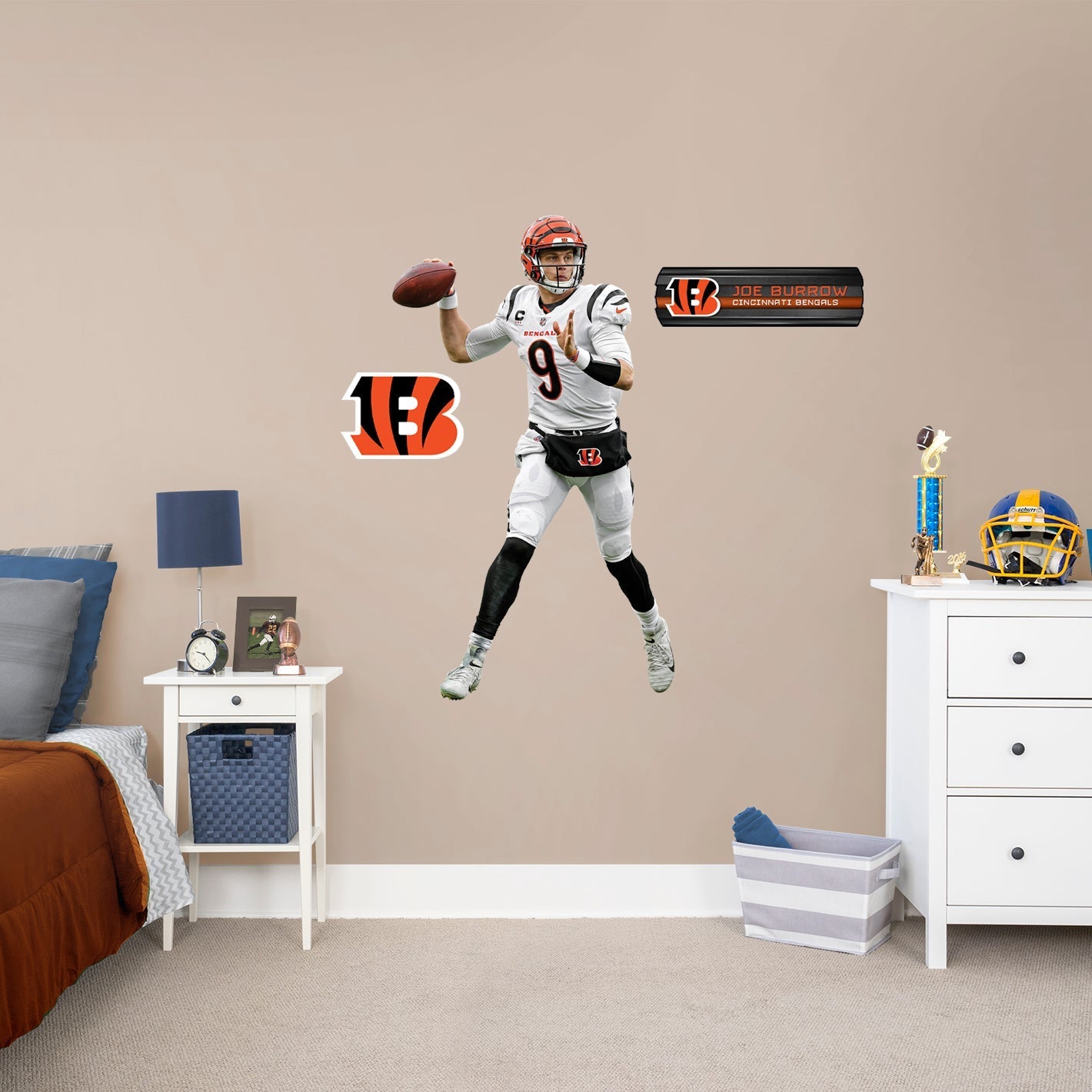Joe Burrow - RealBig Pass Collection - Official NFL - Cincinnati Bengals - Reusable Vinyl Wall Decals