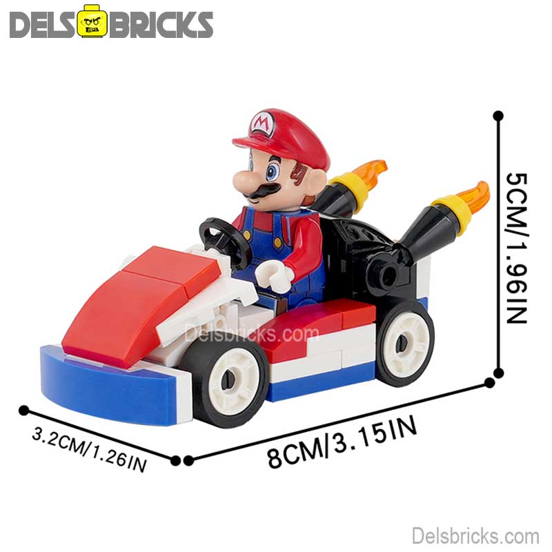 Mario Kart Brothers Super Mario Lego Minifigures Custom Toys