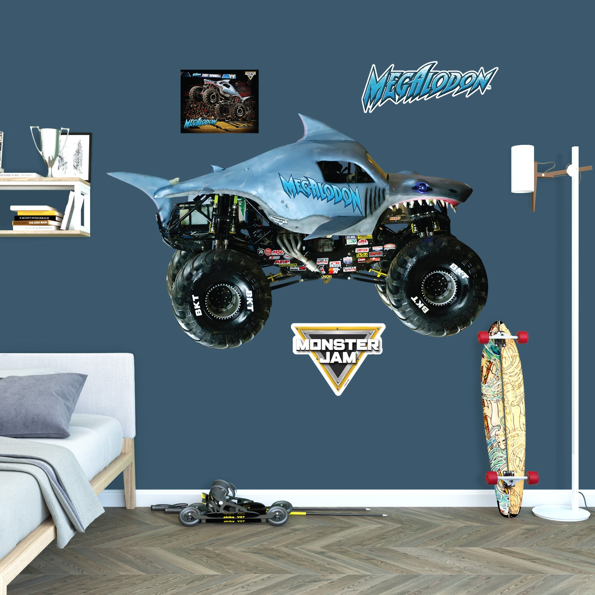 Megalodon - Monster Jam - RealBig Collection - Official Monster Jam - Reusable Vinyl Wall Decals
