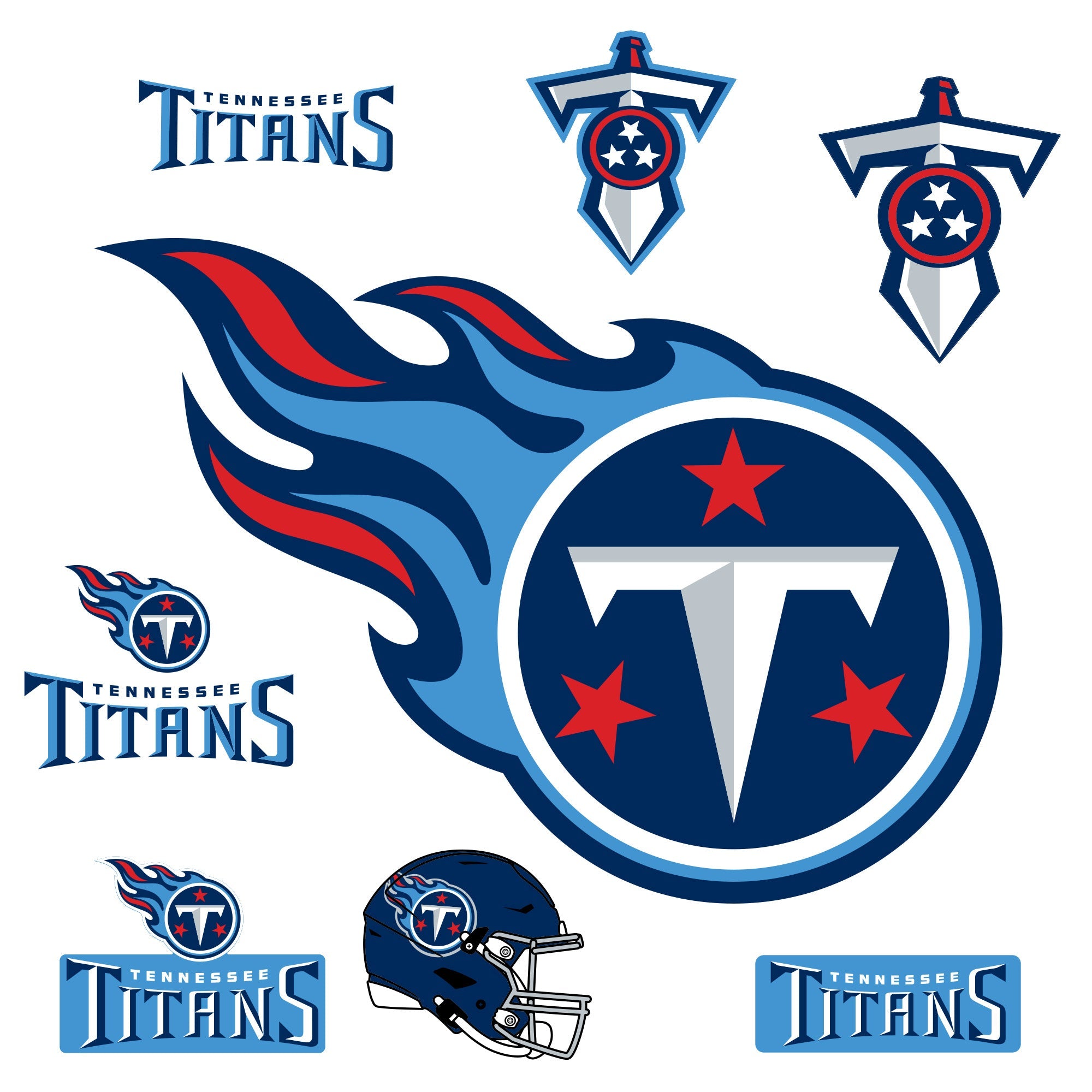 Tennessee Titans - RealBig Logo Collection - Official NFL - Reusable Vinyl Wall Decals