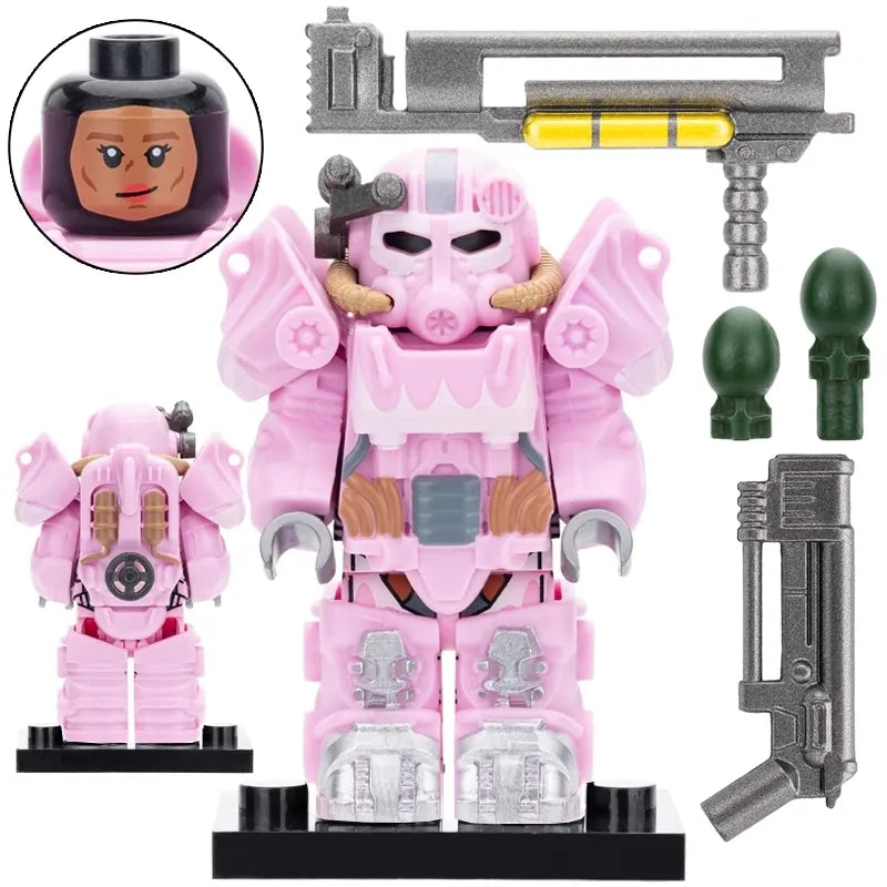 Fallout Pink T-60 Power Armor Custom Minifig